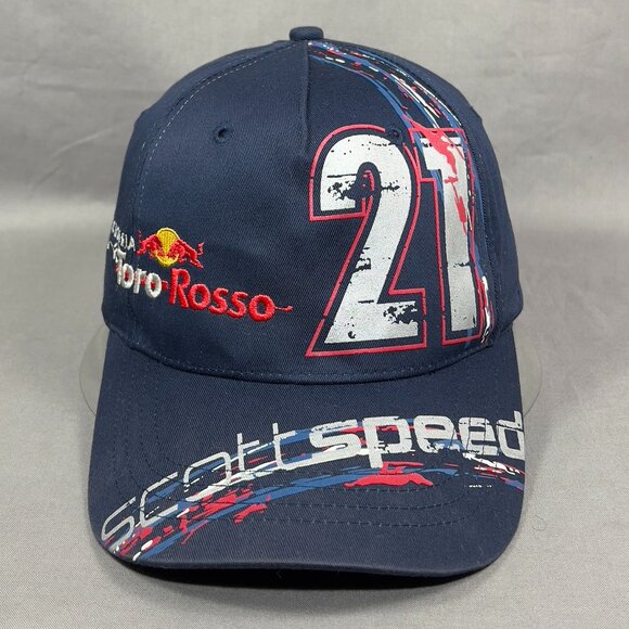 Scott Speed Strapback Hat Blue Red Bull Racing NASCAR Motorsports Formula 1 Mens - Picture 1 of 15